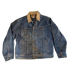 Vintage Lee Stone washed Rider Denim Jacket Med. blanket Lined